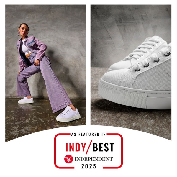white sneakers, canvas sneakers, low top shoes, casual sneakers, fashion sneakers, bestseller push, brand awareness, lifestyle, editorial, trustworthy, bold, neutral, purple